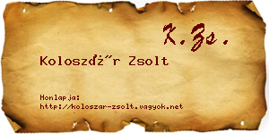 Koloszár Zsolt névjegykártya