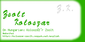 zsolt koloszar business card